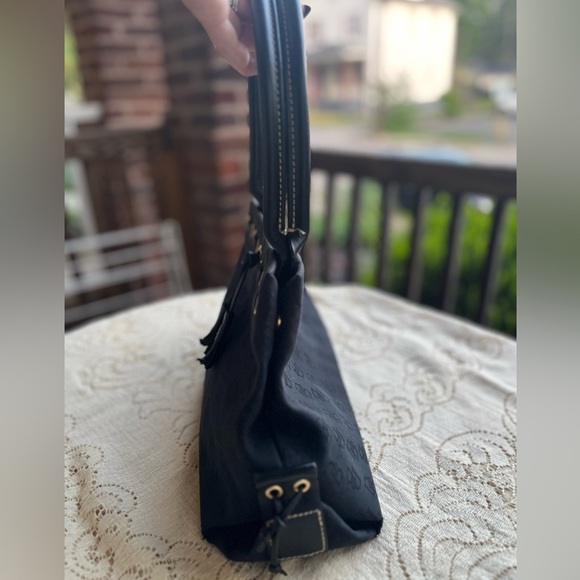 Vintage 1990’s Dooney and Bourke Signature Monogram Canvas & Leather Satchel - Picture 9 of 15